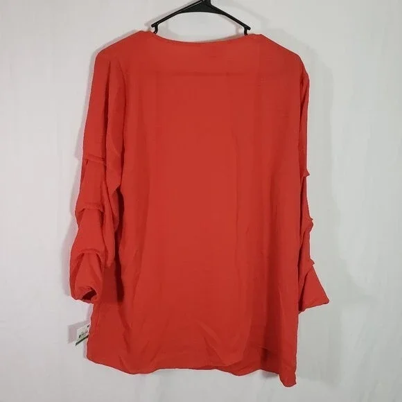 JM Collection Womens Necklace Pullover Blouse (AG) - Picture 8 of 8